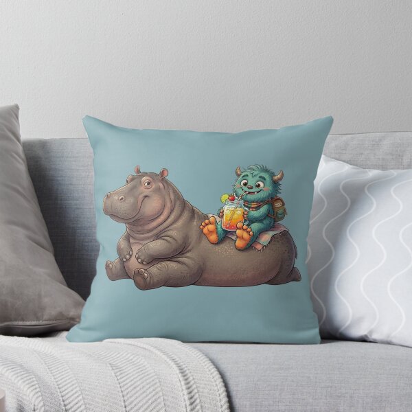 Item preview, Cute Hippo and Little Monster Summer Adventure designed and sold by mikemuchu.