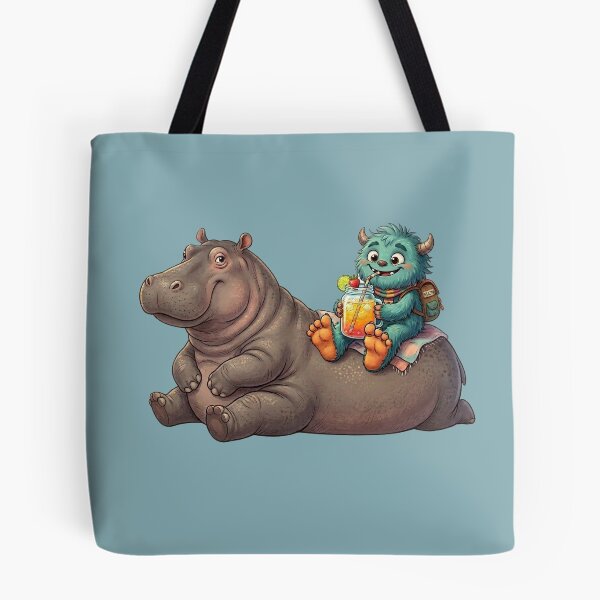 Item preview, Cute Hippo and Little Monster Summer Adventure designed and sold by mikemuchu.