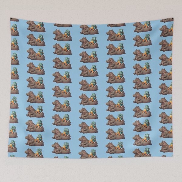 Item preview, Cute Hippo and Little Monster Summer Adventure designed and sold by mikemuchu.