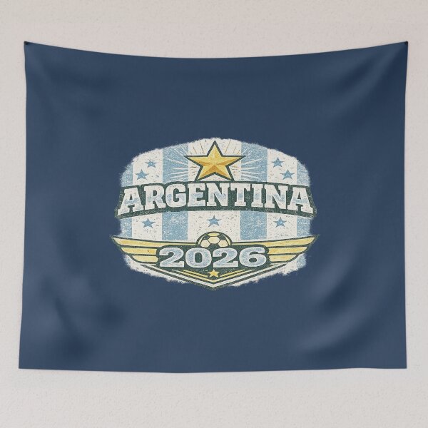 Item preview, Argentina 2026 Vintage Retro Football Fan T-Shirt designed and sold by ArthUpscale.