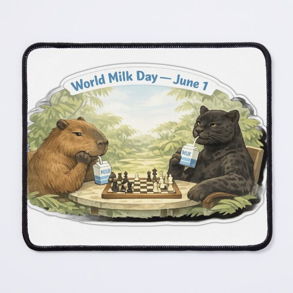 Item preview, World Milk Day Capybara Chess Match designed and sold by sabarinath3421.