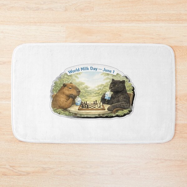 Item preview, World Milk Day Capybara Chess Match designed and sold by SNC3421.