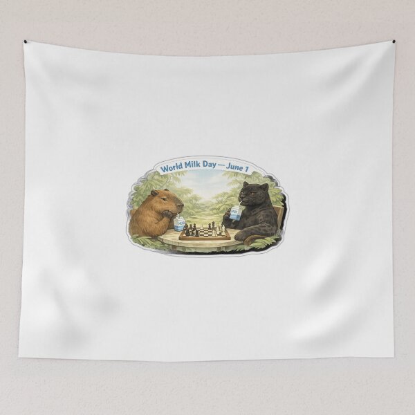Item preview, World Milk Day Capybara Chess Match designed and sold by sabarinath3421.
