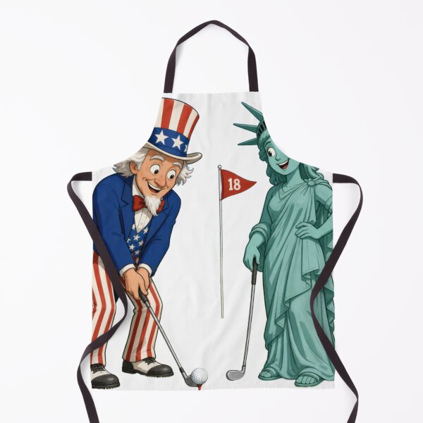 Item preview, Uncle sam and statue of liberty golfing designed and sold by GRID UNKNOWN .
