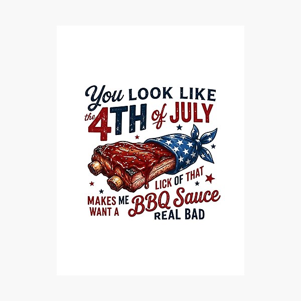 Item preview, Ribs Barbecue 4 Juillet - Look 4th of July BBQ designed and sold by BlossomedGlow.