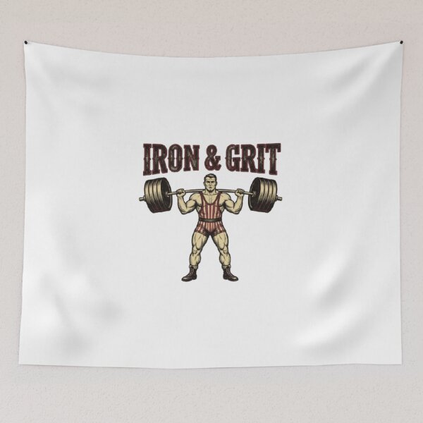 Item preview, Iron & Grit – Old School Strength Vintage designed and sold by PixelStyle Studio.