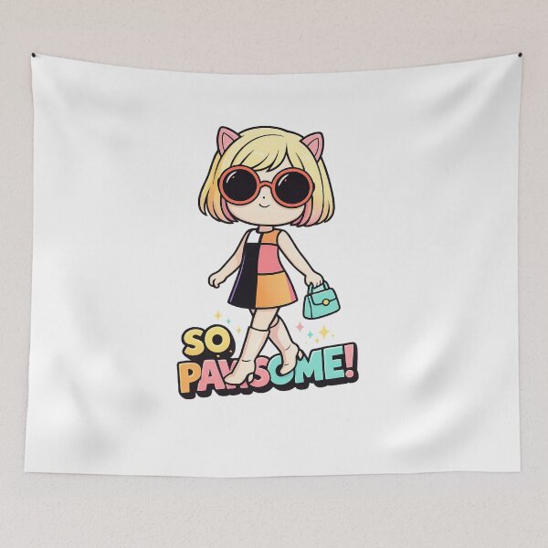 Item preview, So Pawsome – Cute Fashion Cat Girl Illustration designed and sold by SoftSproutstu.