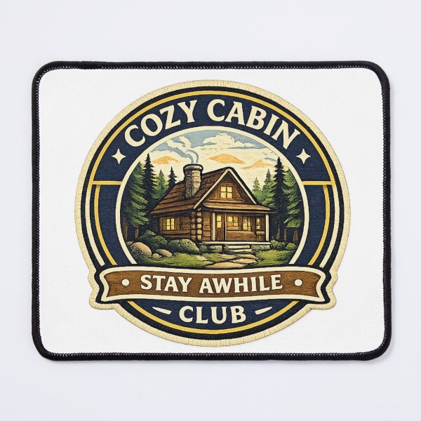 Item preview, Cozy Cabin Club Sticker | Rustic Cabin Badge | Stay Awhile Design | Nature Lover Aesthetic designed and sold by MrDev.