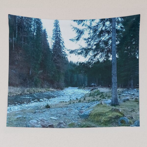 Item preview, Rushing Mountain Stream – Wild Forest River Wilderness Nature Print from Romania designed and sold by MSMPrintDesign.
