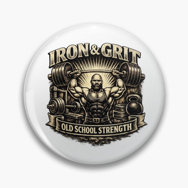 Item preview, Vintage Strongman Iron & Grit Gym Motivation designed and sold by PixelStyle Studio.