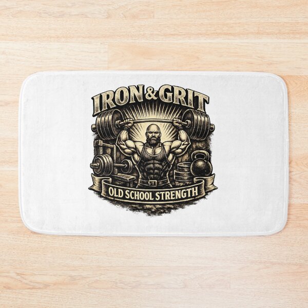 Item preview, Vintage Strongman Iron & Grit Gym Motivation designed and sold by PixelStyle Studio.