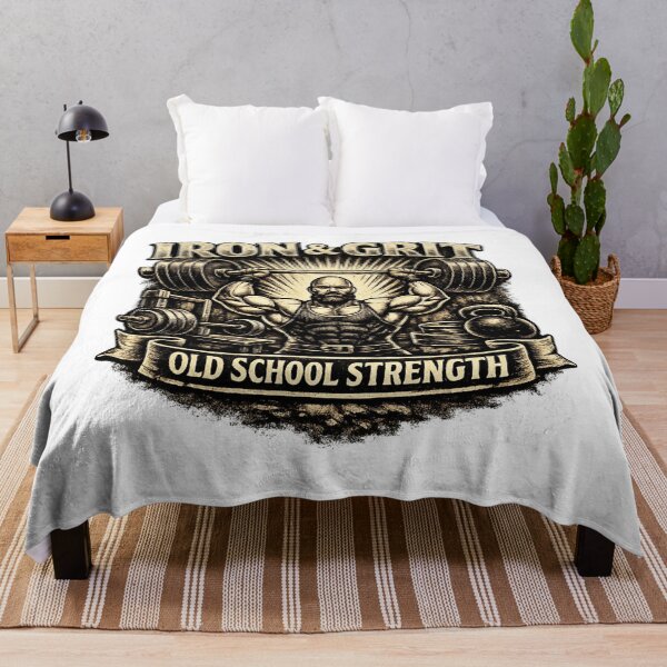 Item preview, Vintage Strongman Iron & Grit Gym Motivation designed and sold by PixelStyle Studio.