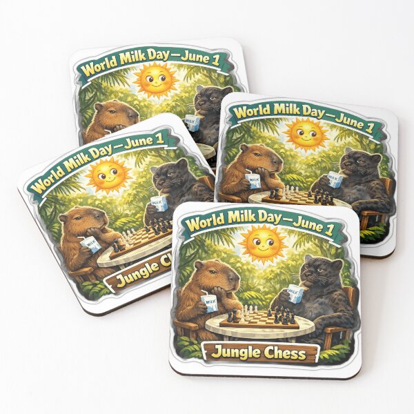 Item preview, World Milk Day Capybara Chess Match designed and sold by SNC3421.