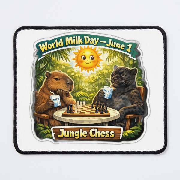 Item preview, World Milk Day Capybara Chess Match designed and sold by SNC3421.