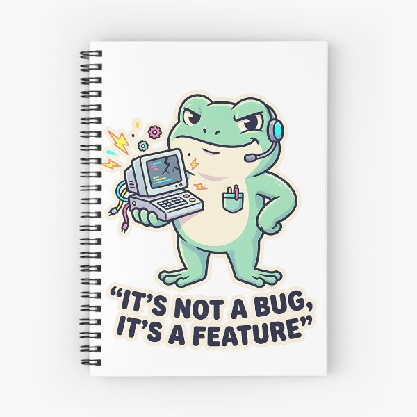 Item preview, Funny Frog Programmer - It's Not A Bug It's A Feature designed and sold by Urben Loop.