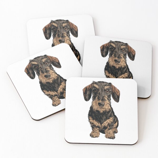 Item preview, Black and Tan Wirehaired Dachshund Dog Illustration designed and sold by whyitsme.