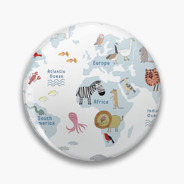 Item preview, Oceanic Blue: Illustrated Map of the World designed and sold by Carla Daly.