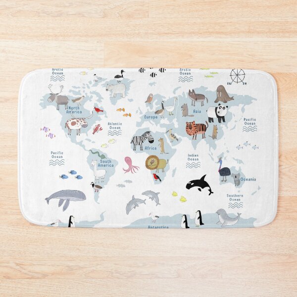 Item preview, Oceanic Blue: Illustrated Map of the World designed and sold by Carla Daly.