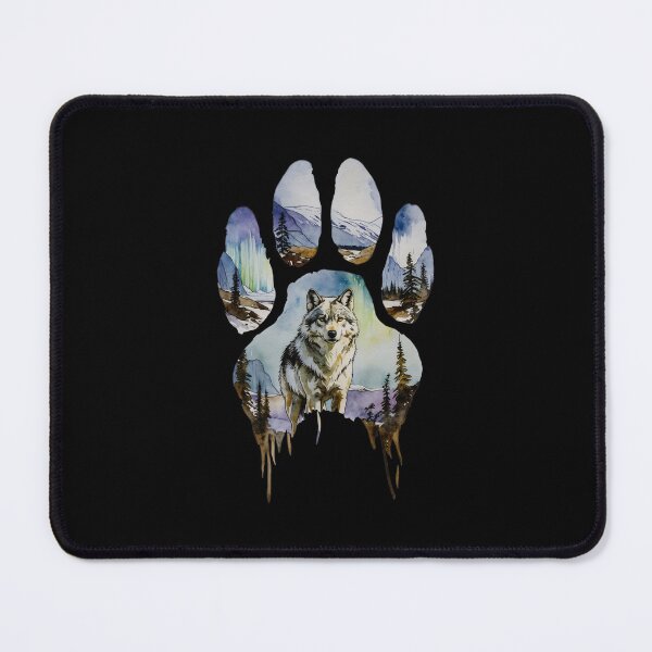 Item preview, Gray Wolf Winter Paw Print Art designed and sold by Timowo Studio | Fine Line Wildlife Art & Modern Nature Graphics.