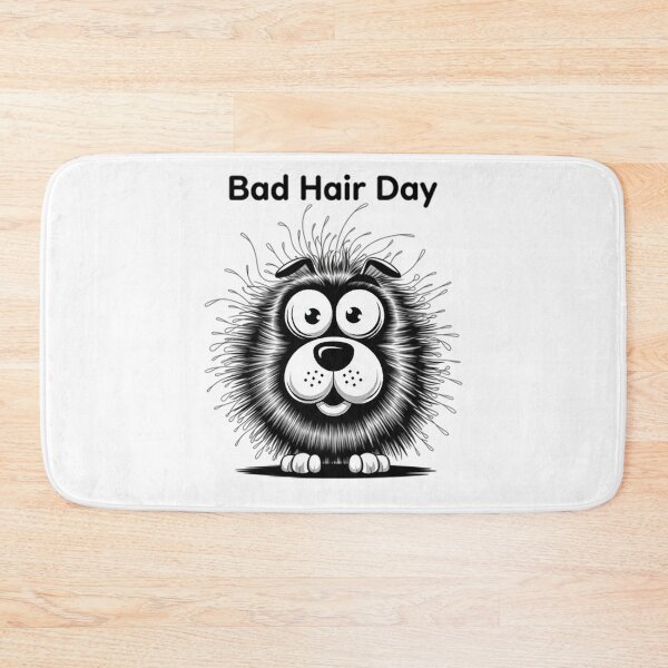 Item preview, Bad Hair Day Funny Fluffy Dog Cartoon | Cute Messy Puppy Design designed and sold by Cool-cat-art.