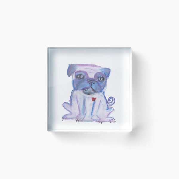Item preview, Angry lovely pug oil pastel designed and sold by San-shine-arts.