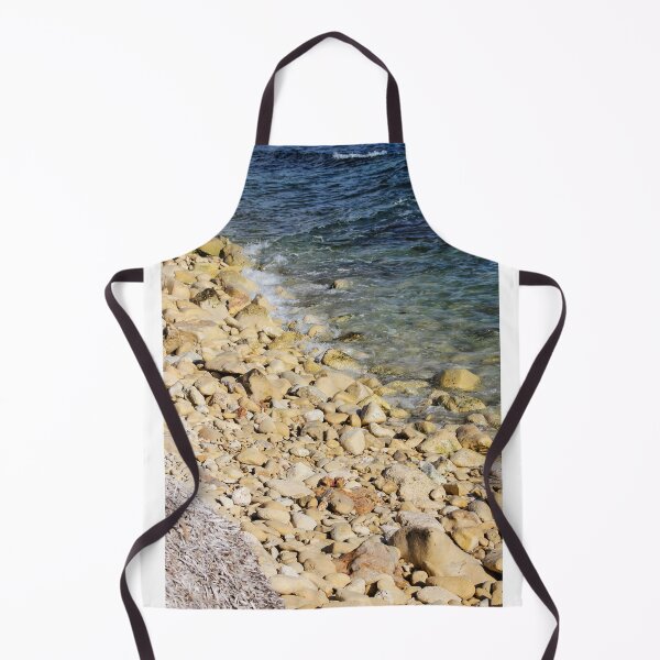 Item preview, Rocky Pebble Beach Shore With Clear Blue Sea Waves Lapping Over Stones On Sunny Coastline designed and sold by Nmallia.