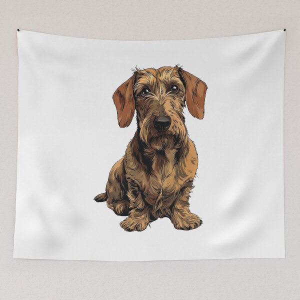 Item preview, Red Wirehaired Dachshund Dog Illustration designed and sold by whyitsme.
