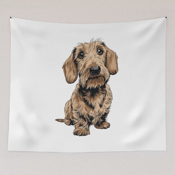 Item preview, Cream Wirehaired Dachshund Dog Illustration designed and sold by whyitsme.