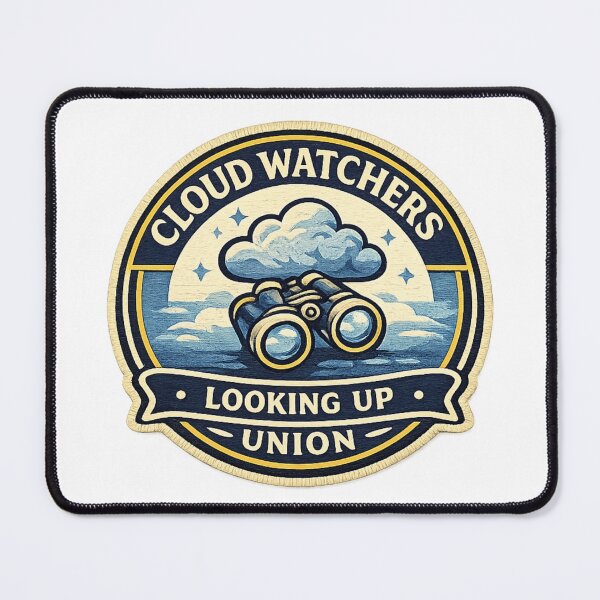 Item preview, Cloud Watchers Union Sticker | Looking Up Badge | Sky Lover Design | Weather Enthusiast Emblem designed and sold by MrDev.