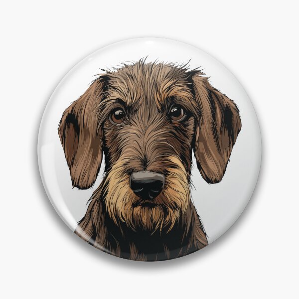 Item preview, Chocolate and Tan Wirehaired Dachshund Dog Illustration designed and sold by whyitsme.