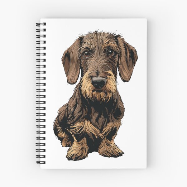 Item preview, Chocolate and Tan Wirehaired Dachshund Dog Illustration designed and sold by whyitsme.