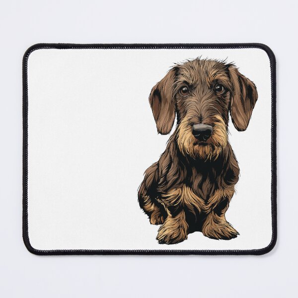 Item preview, Chocolate and Tan Wirehaired Dachshund Dog Illustration designed and sold by whyitsme.
