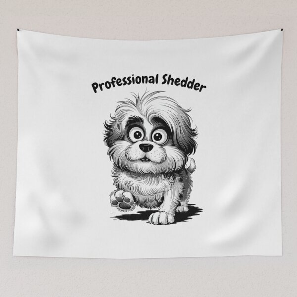 Item preview, Professional Shedder Funny Dog Cartoon | Cute Fluffy Dog Lover Gift designed and sold by Cool-cat-art.