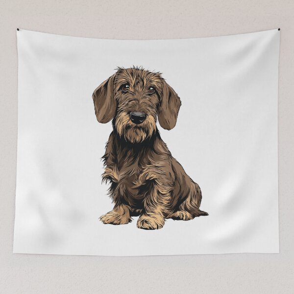 Item preview, Wild Boar Wirehaired Dachshund Dog Illustration designed and sold by whyitsme.