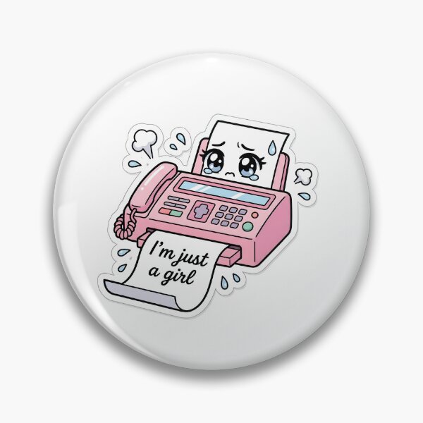 Item preview, Cute Retro Pink Fax Machine Im Just A Girl Office Sticker designed and sold by yanejoy.