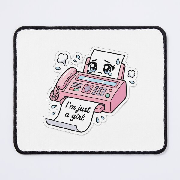 Item preview, Cute Retro Pink Fax Machine Im Just A Girl Office Sticker designed and sold by yanejoy.