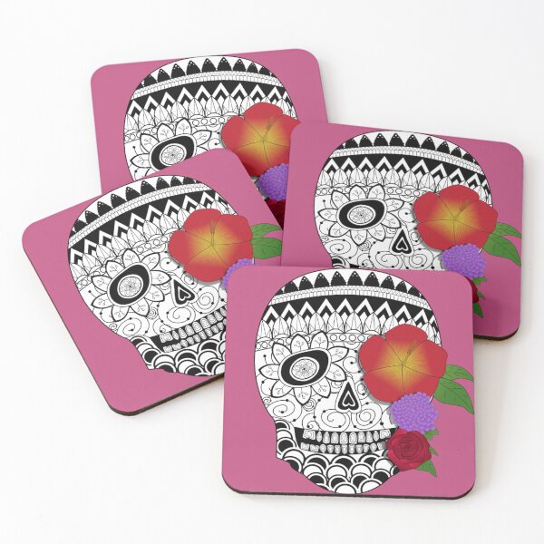 Item preview, Mandala skull with flowers designed and sold by MidnightDr3am.