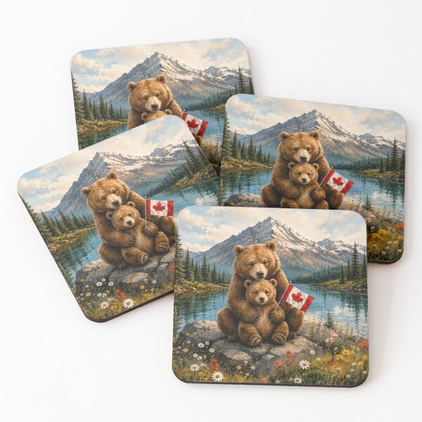 Item preview, Cozy Bear Family with Canada Flag designed and sold by SmileMamaCA.