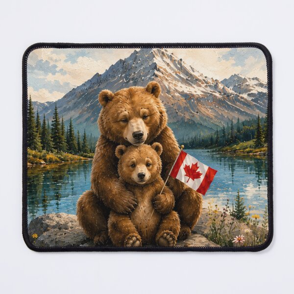 Item preview, Cozy Bear Family with Canada Flag designed and sold by SmileMamaCA.