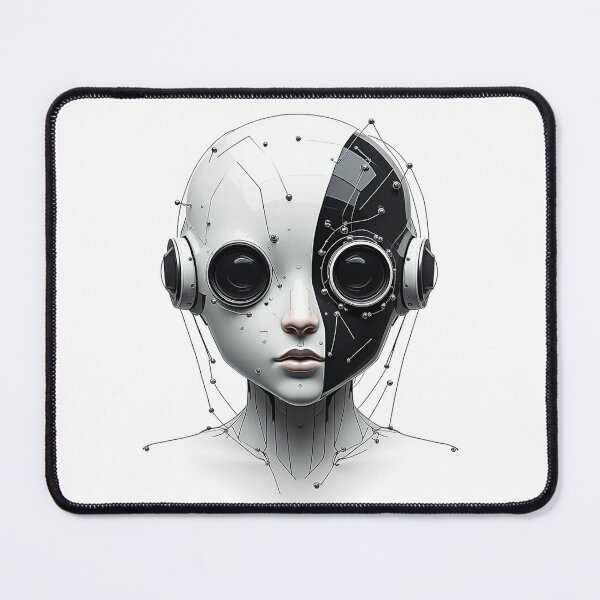 Item preview, Black White Robot Face designed and sold by syotos-ai.