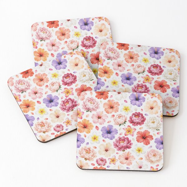 Item preview, Hibiscus and Peony Floral Pattern | Tropical Botanical Design designed and sold by Islabonita..