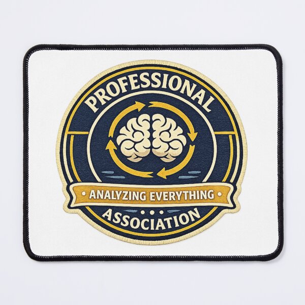 Item preview, Professional Overthinkers Association Sticker | Funny Overthinking Badge | Analyzing Everything Design | Introvert Humor designed and sold by MrDev.