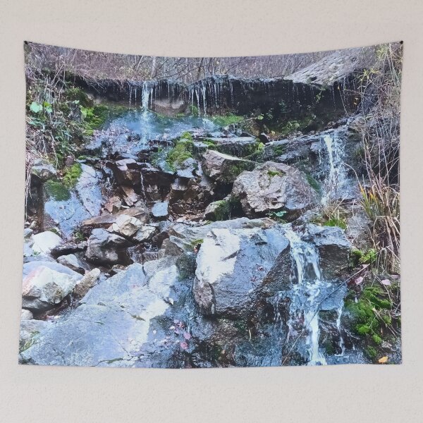 Item preview, Beautiful Waterfall - Scenic Cascade Nature Landscape Art Print from Romania designed and sold by MSMPrintDesign.