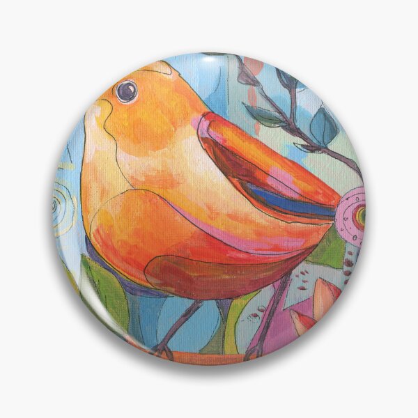 Item preview, Colorful Folk Art Bird designed and sold by AlisaArtDecor.