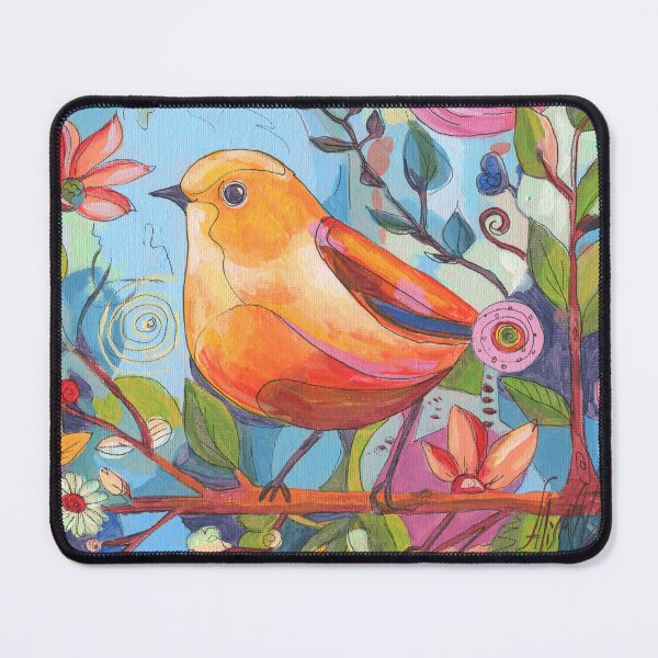 Item preview, Colorful Folk Art Bird designed and sold by AlisaArtDecor.