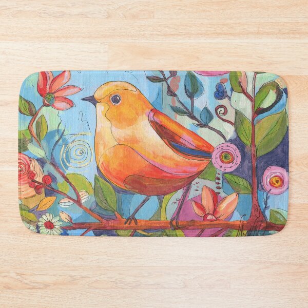Item preview, Colorful Folk Art Bird designed and sold by AlisaArtDecor.