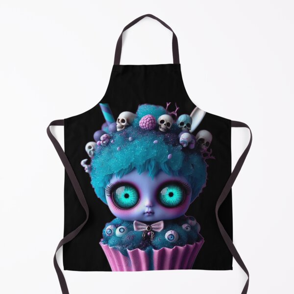 Item preview, Cosmic Coffeehouse Neon Teal Eye Slushy Cupcake Girl designed and sold by LujziWorld.