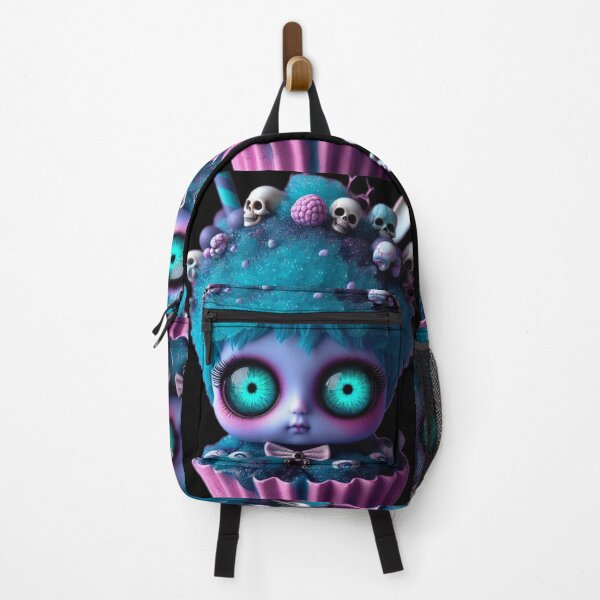 Item preview, Cosmic Coffeehouse Neon Teal Eye Slushy Cupcake Girl designed and sold by LujziWorld.