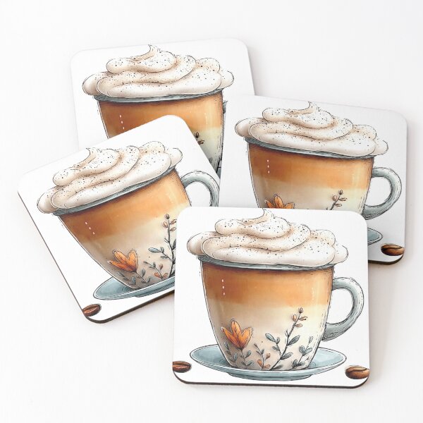 Item preview, Cozy Watercolor Coffee Cup with Whipped Cream designed and sold by sanorastyle.
