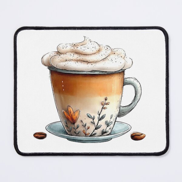 Item preview, Cozy Watercolor Coffee Cup with Whipped Cream designed and sold by sanorastyle.